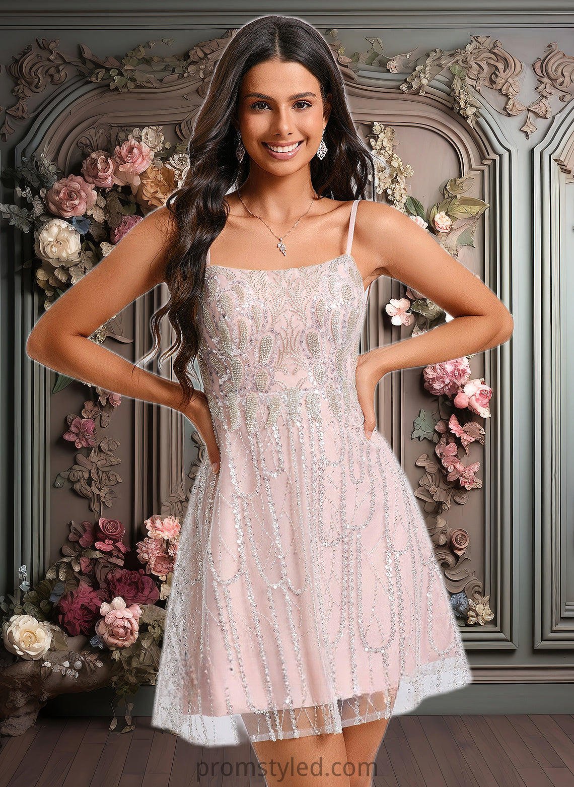 Liberty A-line Scoop Mini Sequin Homecoming Dress With Sequins Beading HLP0025689