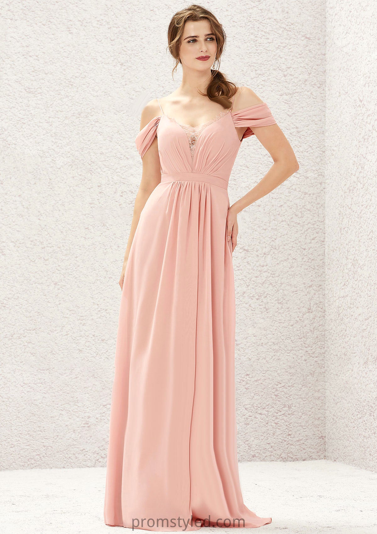 A-line Sweetheart Sleeveless Chiffon Long/Floor-Length Bridesmaid Dresses With Pleated Lace Taliyah HLP0025629