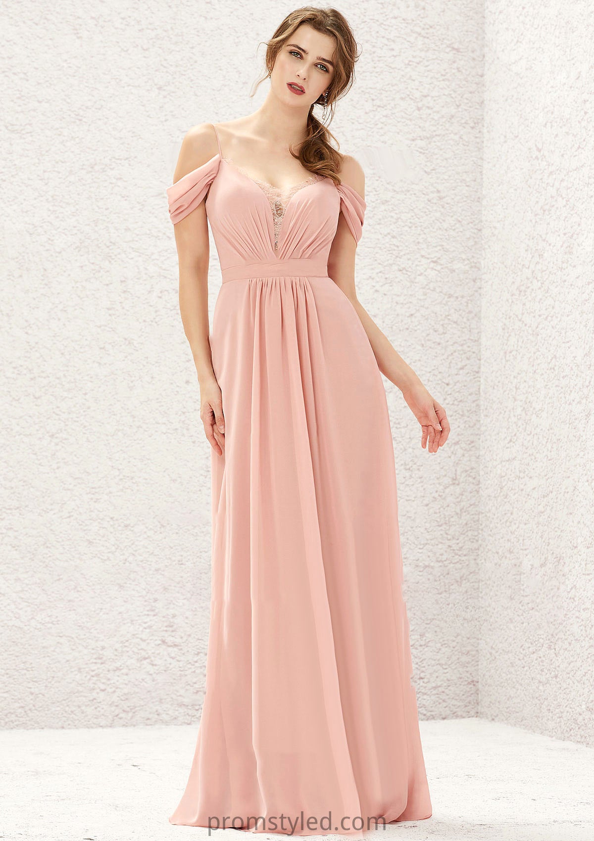 A-line Sweetheart Sleeveless Chiffon Long/Floor-Length Bridesmaid Dresses With Pleated Lace Taliyah HLP0025629