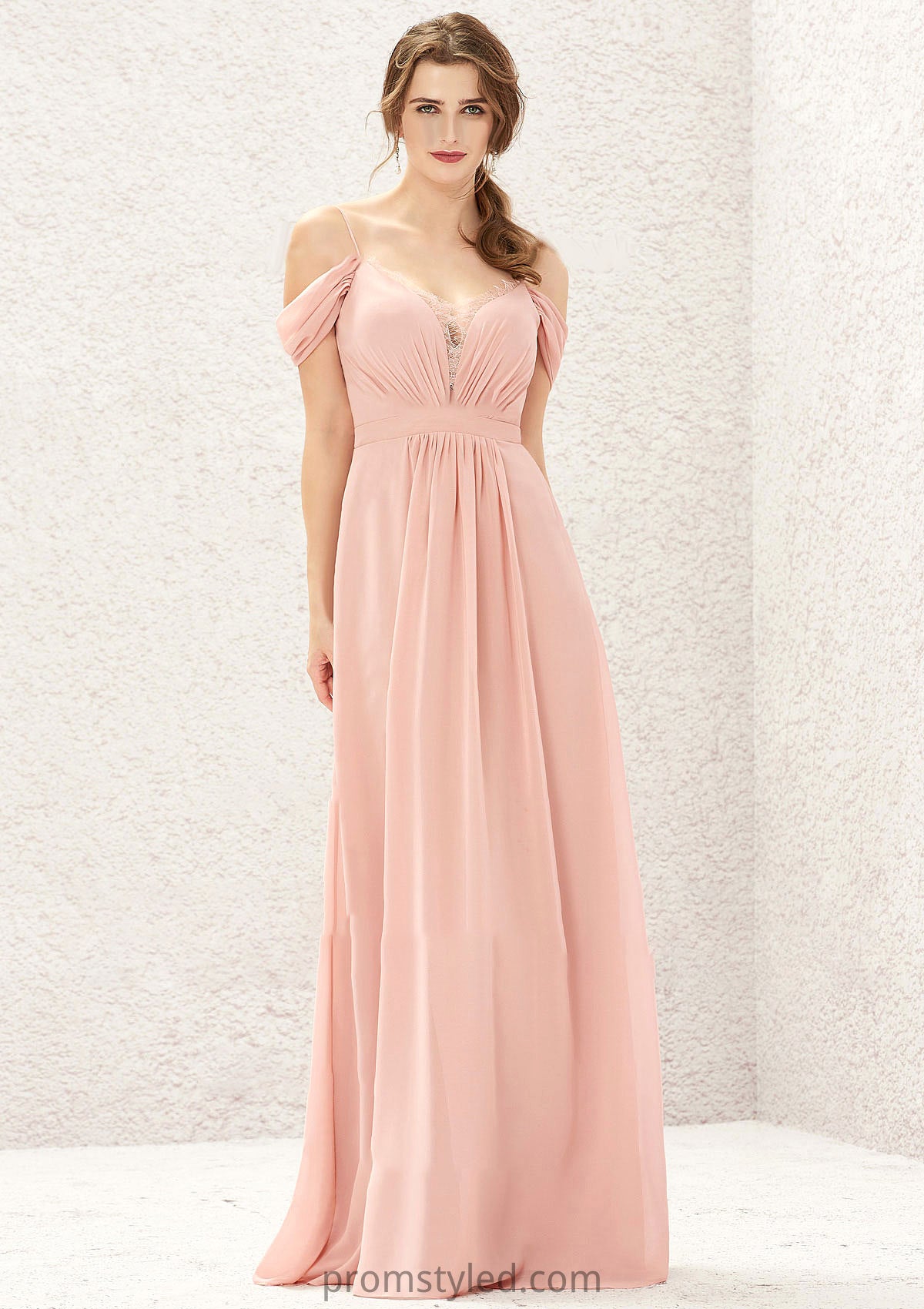 A-line Sweetheart Sleeveless Chiffon Long/Floor-Length Bridesmaid Dresses With Pleated Lace Taliyah HLP0025629