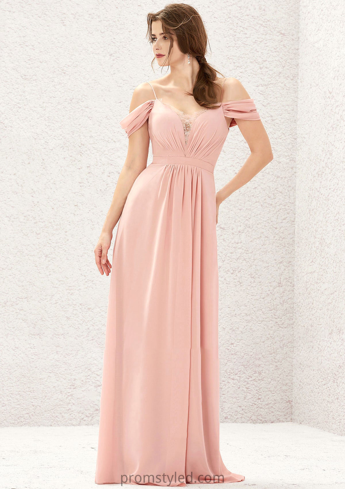 A-line Sweetheart Sleeveless Chiffon Long/Floor-Length Bridesmaid Dresses With Pleated Lace Taliyah HLP0025629