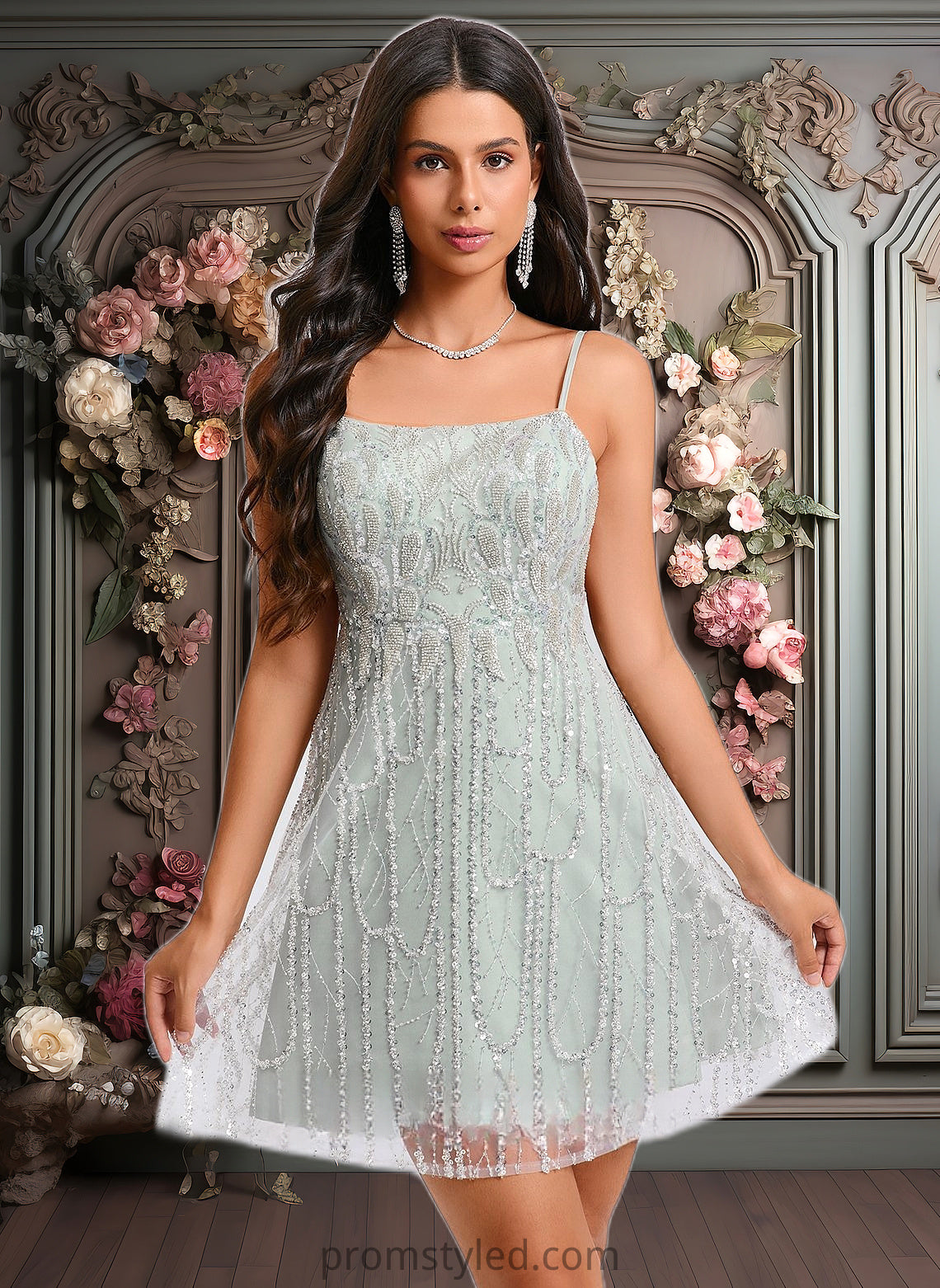 Liberty A-line Scoop Mini Sequin Homecoming Dress With Sequins Beading HLP0025689