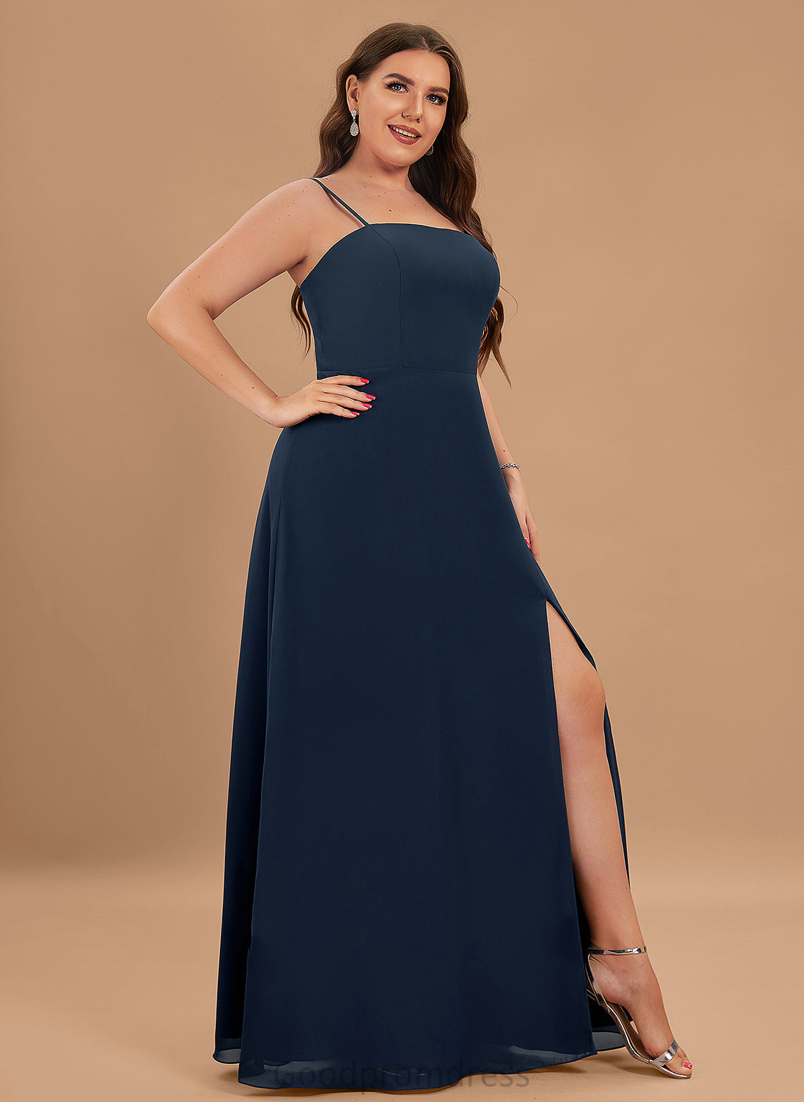 Neckline A-Line SquareNeckline SplitFront Embellishment Length Floor-Length Silhouette Fabric Marie Scoop Natural Waist Bridesmaid Dresses