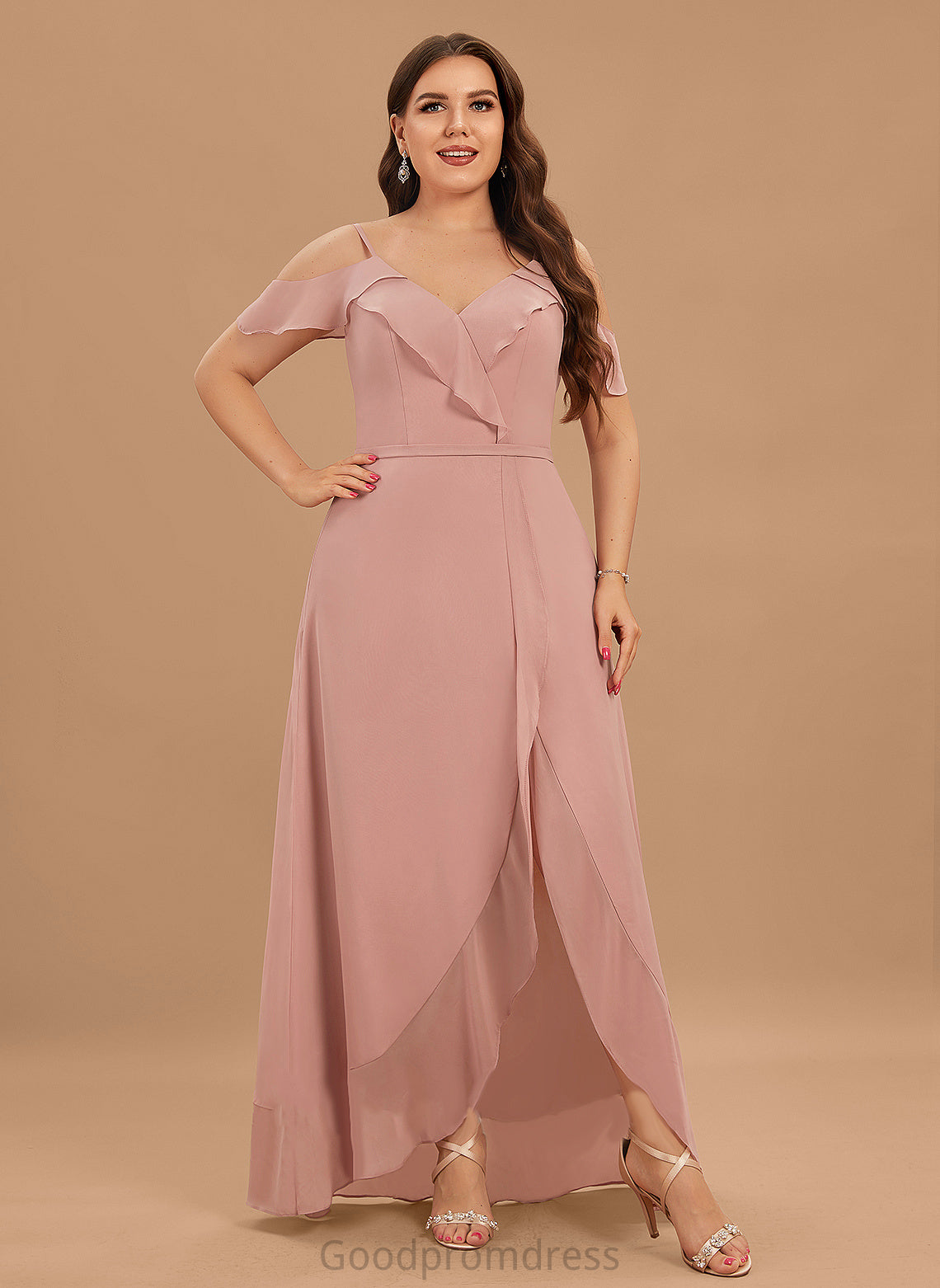 Haven Chiffon A-line V-Neck Dresses Formal Dresses