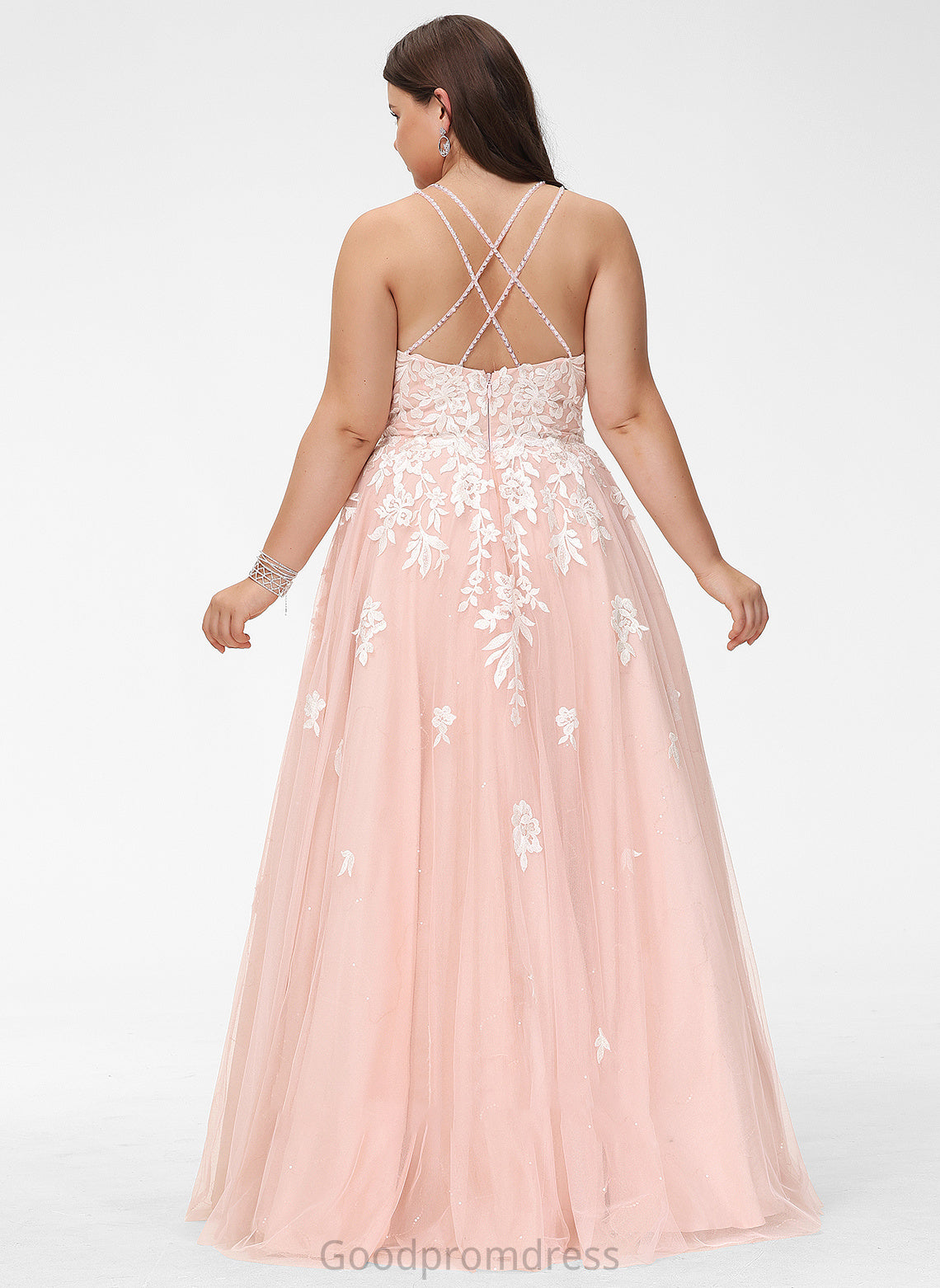 With Ball-Gown/Princess Megan Sequins Lace Prom Dresses Floor-Length Square Tulle Neckline