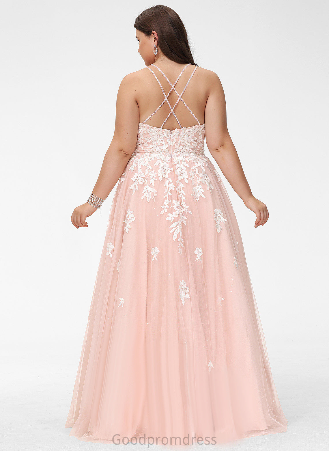 Square Lace Sequins Floor-Length Ball-Gown/Princess With Tulle Ayanna Prom Dresses