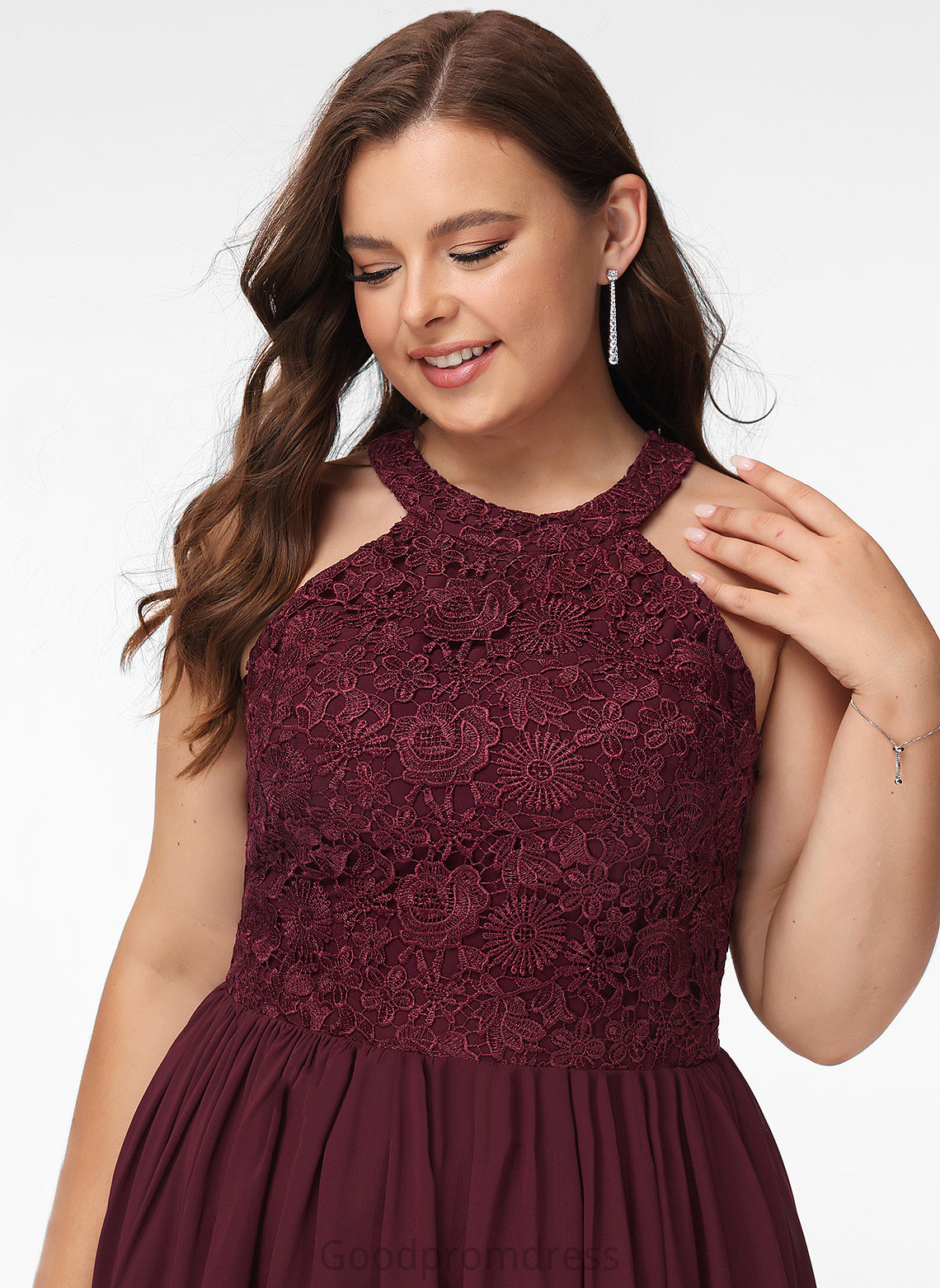 Amanda Cocktail Dresses Chiffon With Neck Short/Mini A-Line Lace Dress Lace Cocktail Scoop