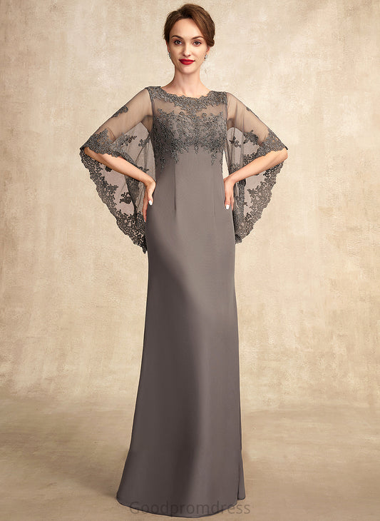 Mother Scoop Bride Olga the Sheath/Column Dress Floor-Length Mother of the Bride Dresses of Lace Neck Chiffon