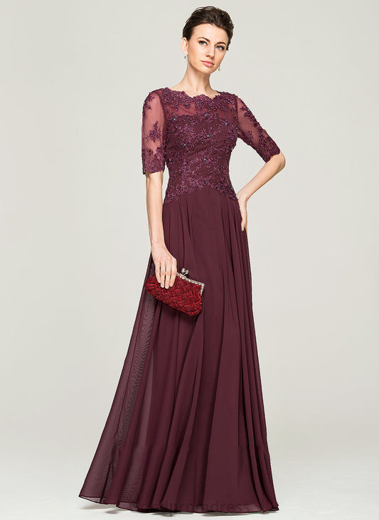 Neck A-Line Dress the Floor-Length Lace With Mother of the Bride Dresses of Chiffon Scoop Bride Lesley Beading Sequins Mother