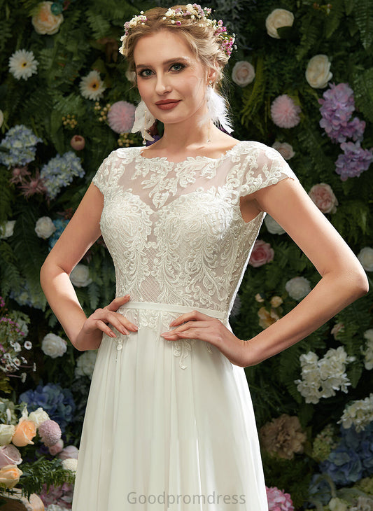 Lace Illusion Sequins Haley Dress A-Line With Floor-Length Wedding Wedding Dresses