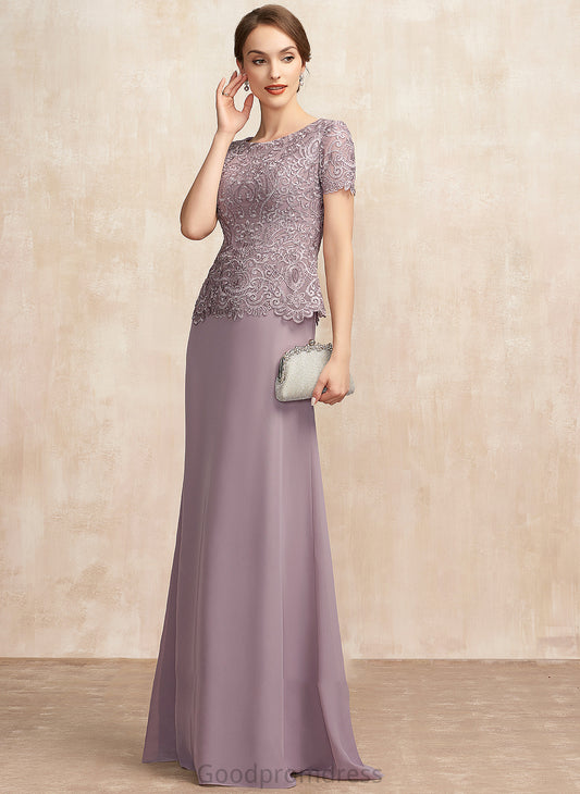 Mother of the Bride Dresses Bride Floor-Length the Neck Mother Olive Scoop Dress A-Line of Lace Chiffon