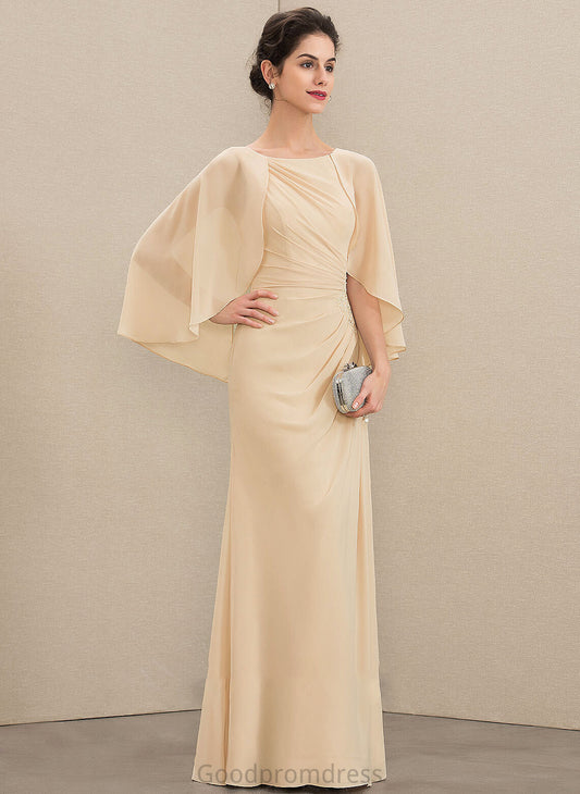 Chiffon Mother Dress Sequins With the Beading A-Line Neck Floor-Length Ruffle Scoop Destiney Mother of the Bride Dresses Bride of