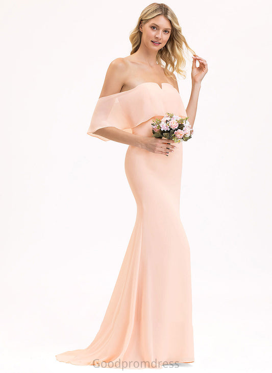 Neckline Trumpet/Mermaid SweepTrain Fabric Straps Length Off-the-Shoulder Silhouette Emelia A-Line/Princess Floor Length V-Neck Bridesmaid Dresses