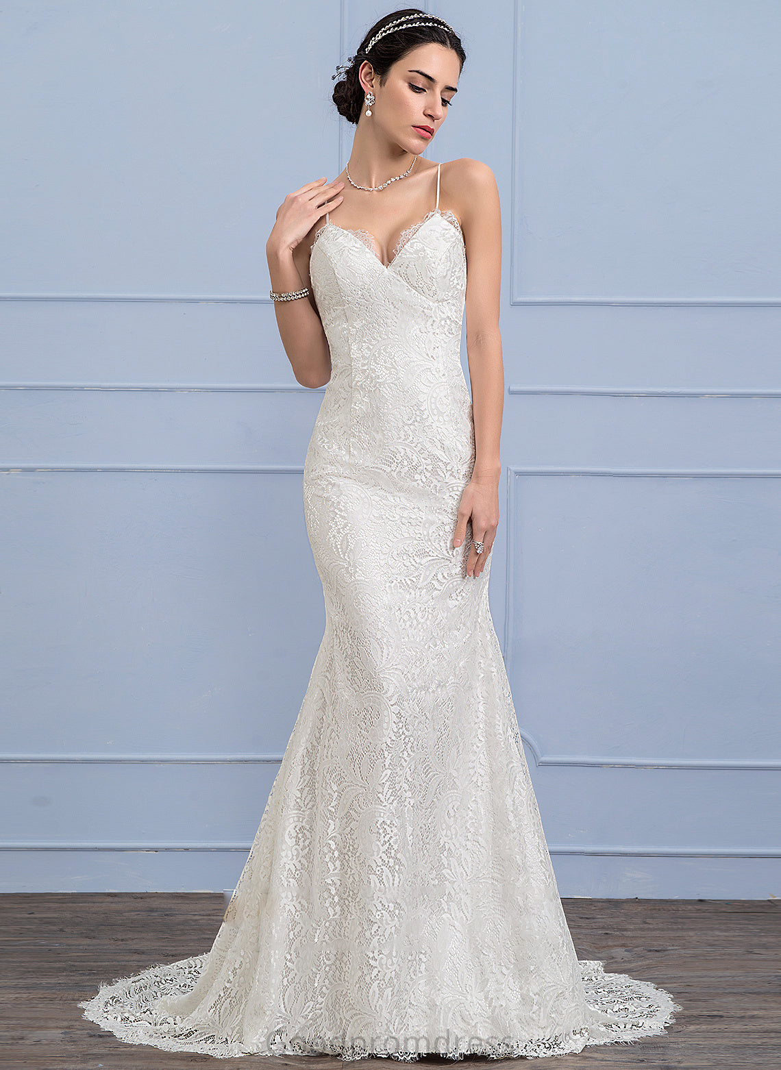 Wedding Lace Wedding Dresses Trumpet/Mermaid Court Dress Imani V-neck Train