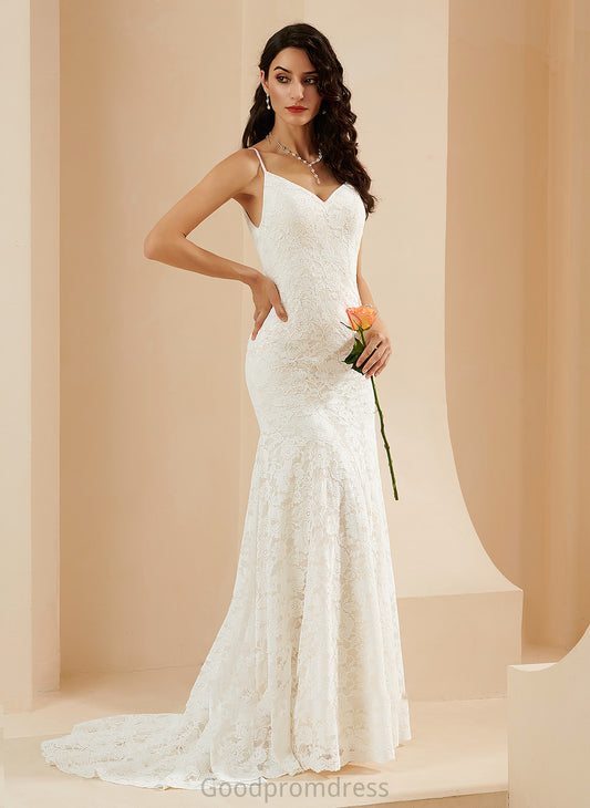 Train Wedding Dresses Dress Trumpet/Mermaid Dania Court V-neck Wedding