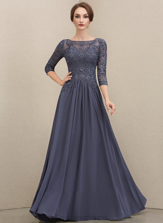 Sequins of Mother Beading Neck Chiffon Bride Mother of the Bride Dresses Mildred Lace Scoop With Floor-Length the A-Line Dress