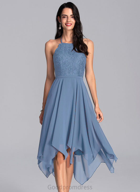 Homecoming Dresses With Aryanna Dress A-Line Chiffon Lace Halter Asymmetrical Homecoming