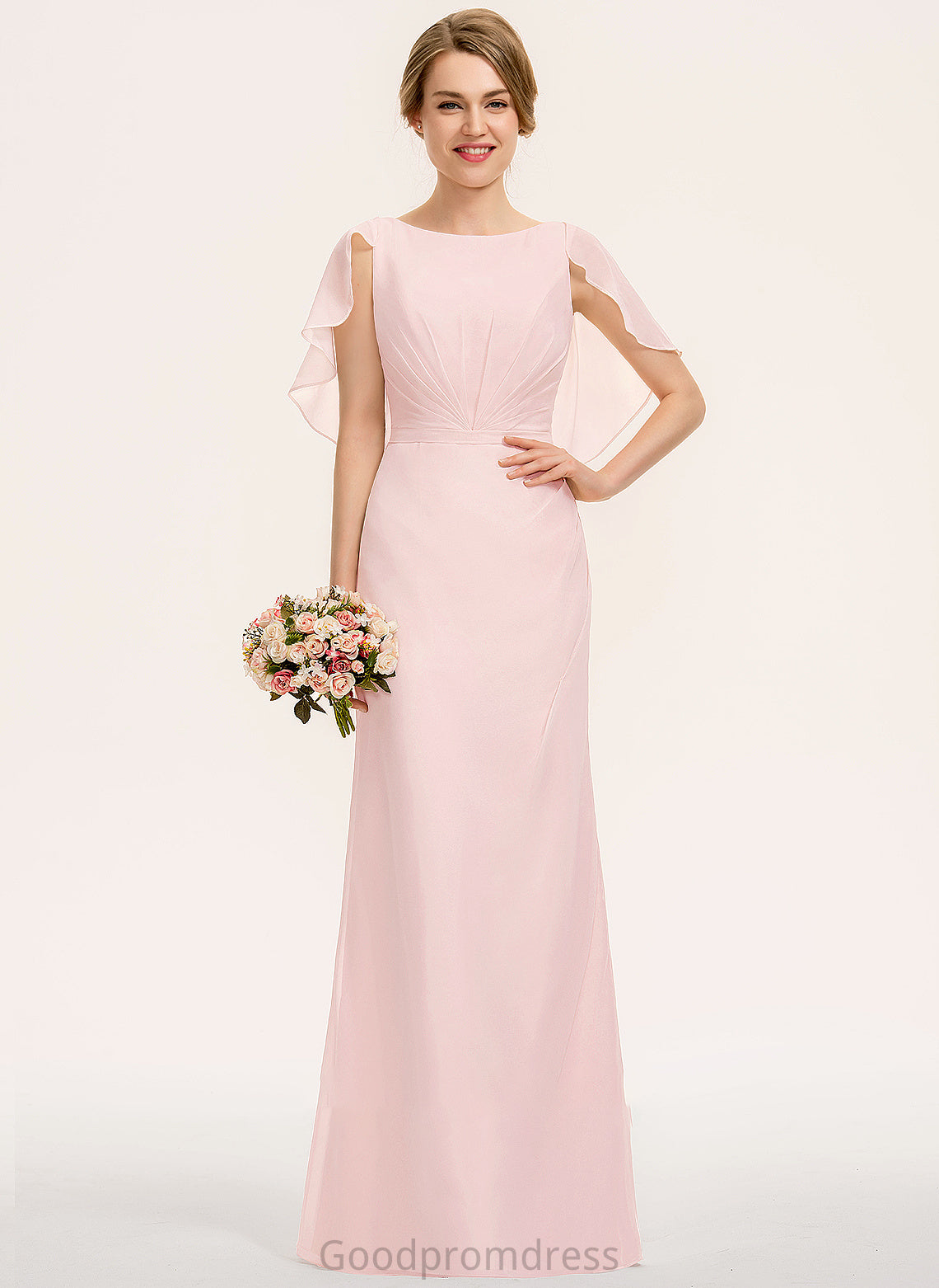 Silhouette Neckline Floor-Length Fabric Length A-Line CascadingRuffles Embellishment ScoopNeck Olivia One Shoulder A-Line/Princess Bridesmaid Dresses