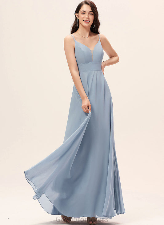 A-Line Silhouette Neckline Length Straps V-neck Fabric Floor-Length Nadia Sleeveless V-Neck A-Line/Princess Bridesmaid Dresses