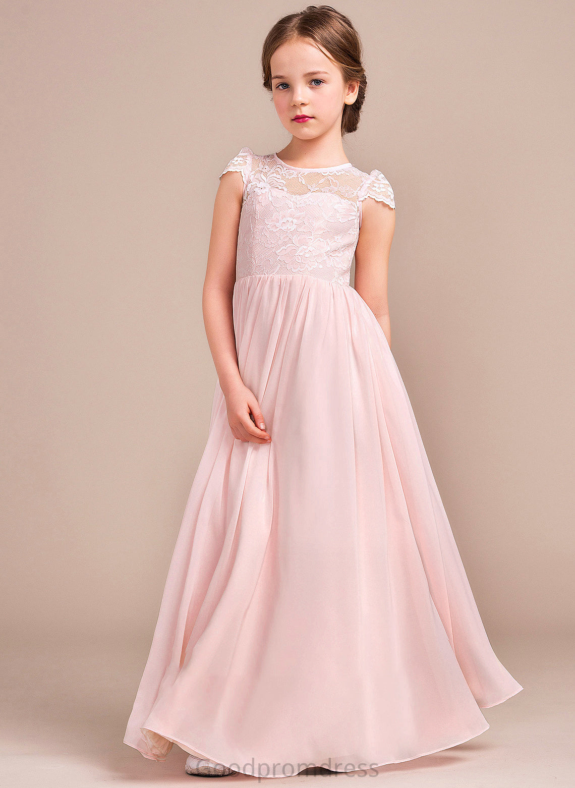 A-LineScoopNeckFloor-LengthChiffonLaceJuniorBridesmaidDress#81155 Alaina Junior Bridesmaid Dresses