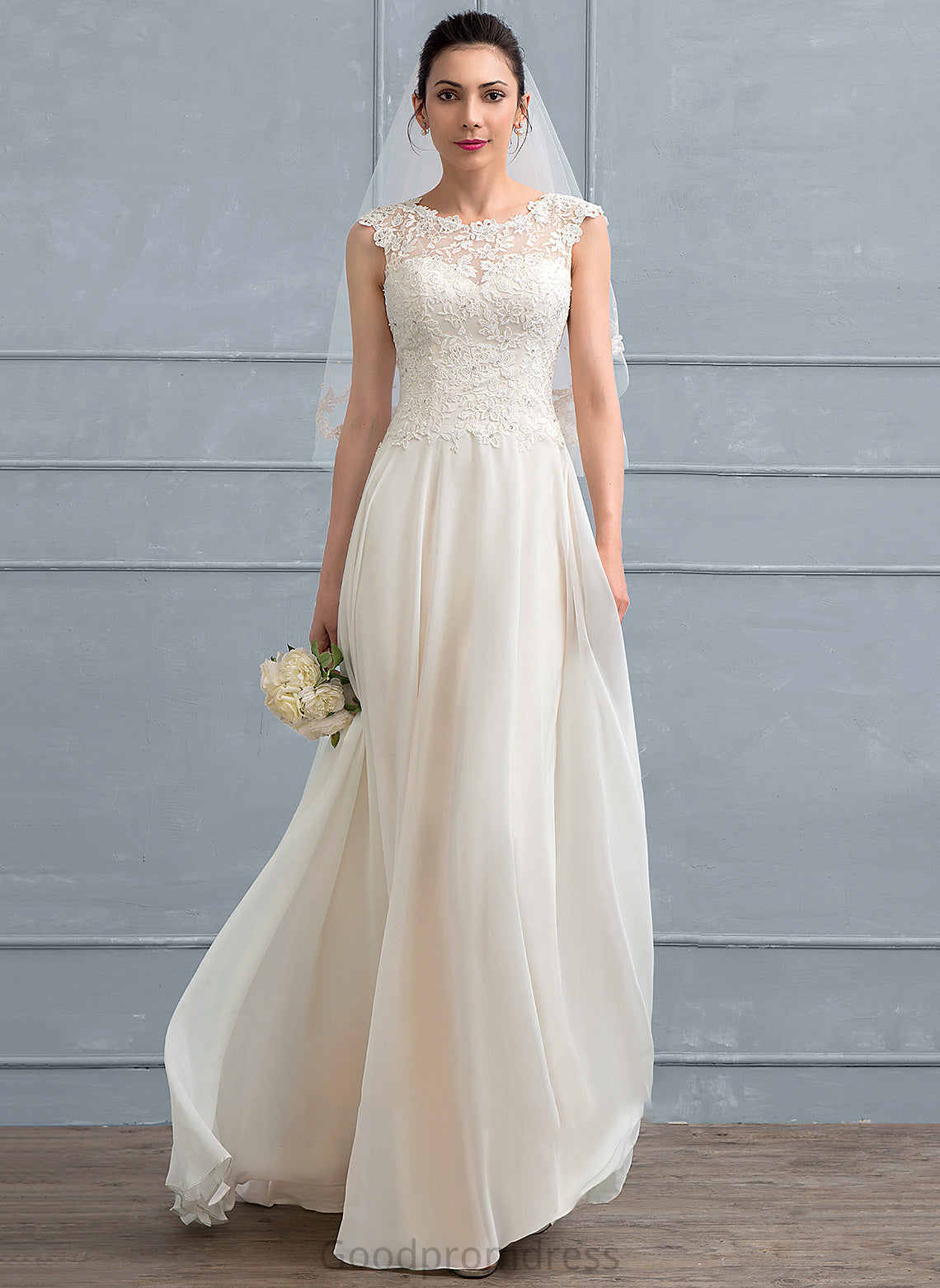 Chiffon Beading Wedding Sequins Wedding Dresses Dress A-Line Floor-Length Jaylynn With