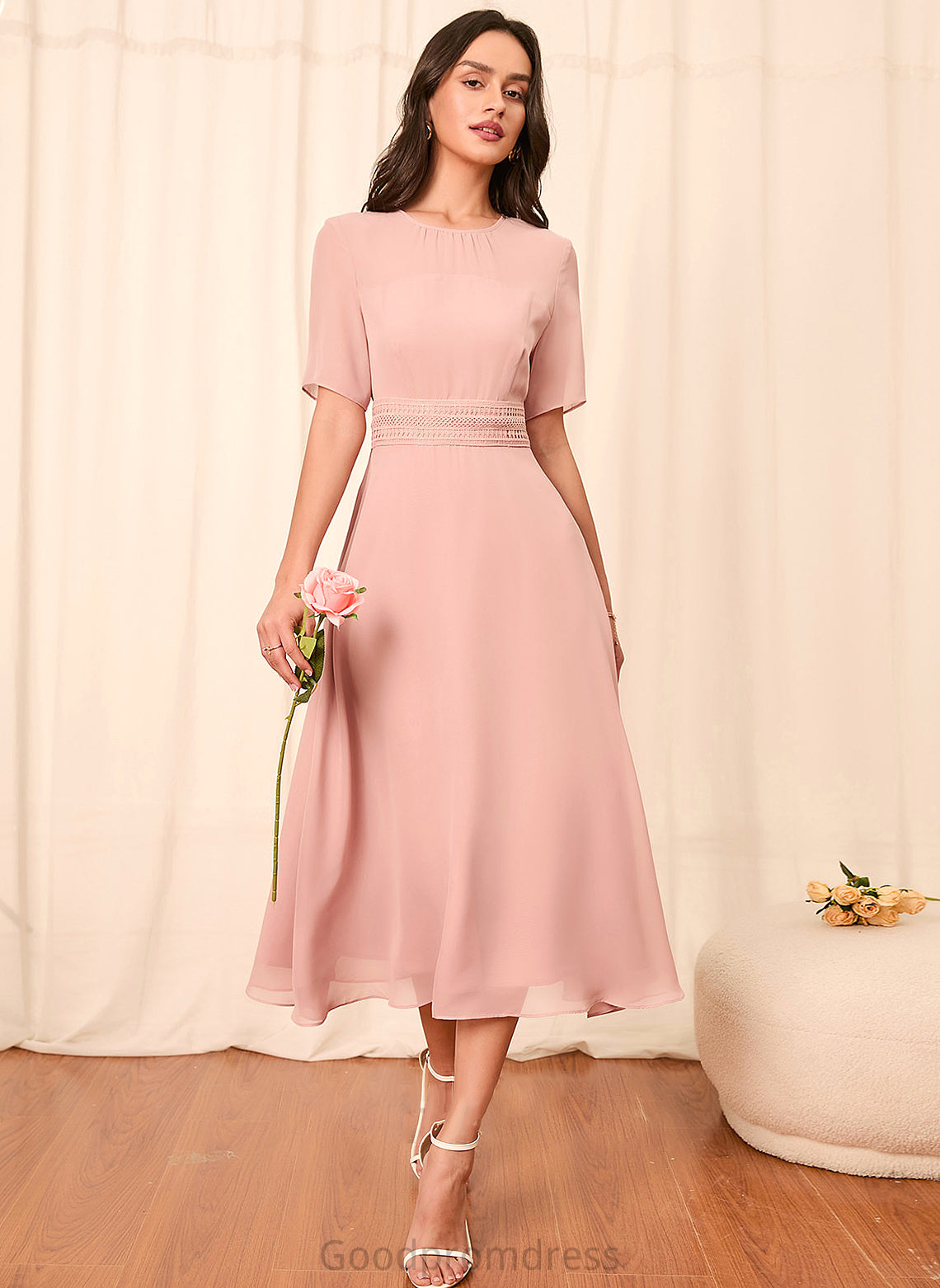 Sleeve Sleeves Fabric Silhouette Length Knee-Length A-Line Straps Paityn Scoop Natural Waist A-Line/Princess Bridesmaid Dresses