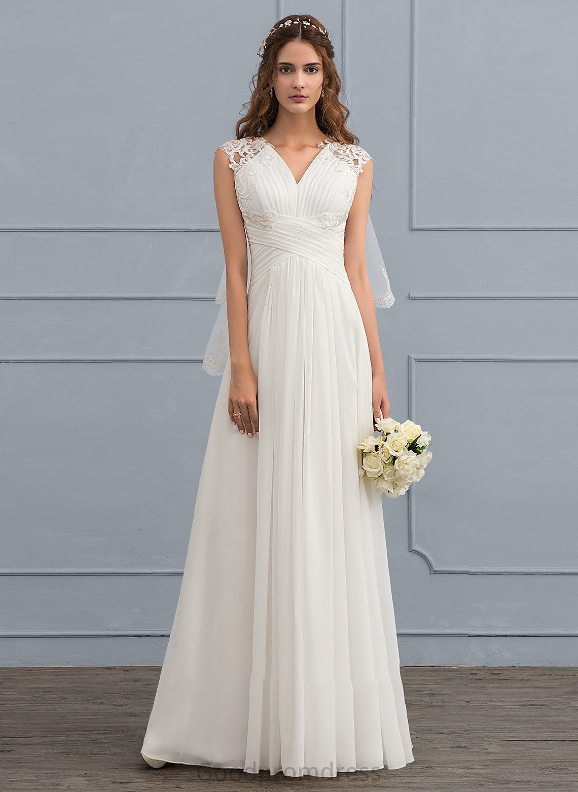 A-Line Chiffon Gretchen Wedding Dresses Dress Floor-Length Wedding Ruffle Sweetheart With