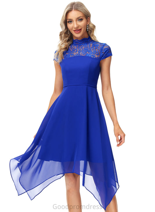 Jade Tea-Length With Dress A-Line Neck Cocktail Dresses Chiffon Cocktail Lace High