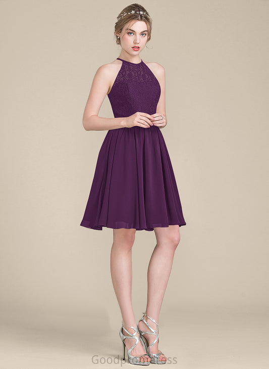 Scoop Lace Cocktail A-Line Knee-Length Neck Chiffon Dress Cocktail Dresses Juliette