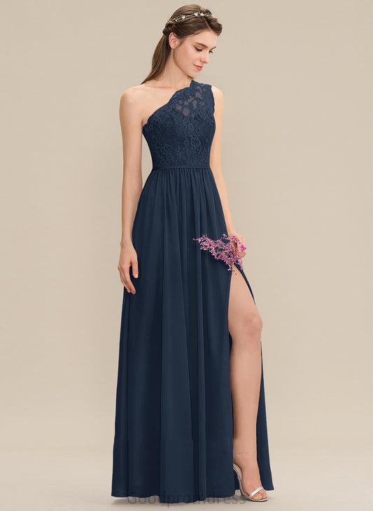 A-Line Silhouette Embellishment Floor-Length One-Shoulder Fabric Length Neckline SplitFront Dixie Sleeveless Natural Waist Bridesmaid Dresses