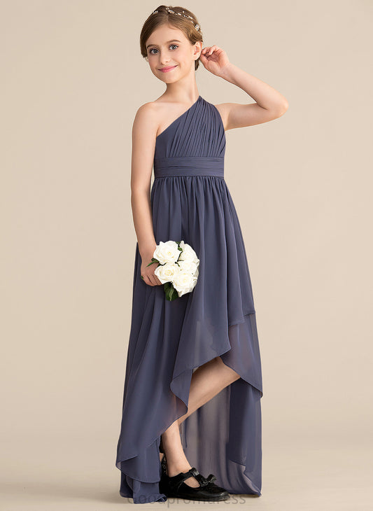 Junior Bridesmaid Dresses Ruffle With Asymmetrical Chiffon Kianna One-Shoulder A-Line