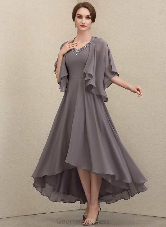 Beading Sequins Dress A-Line Anya the With Asymmetrical V-neck Bride of Mother Mother of the Bride Dresses Chiffon