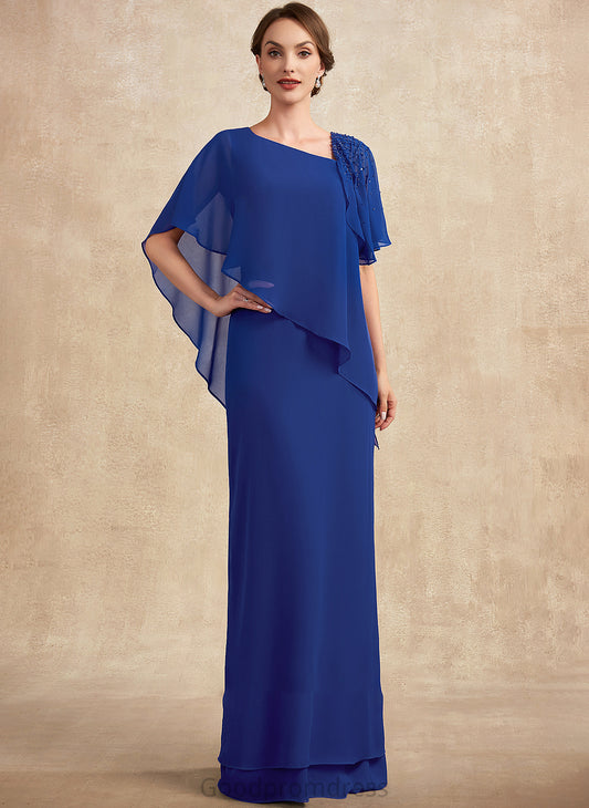 Floor-Length Chiffon Mother of the Bride Dresses the V-neck Sequins With Bride Beading Toni of A-Line Mother Dress