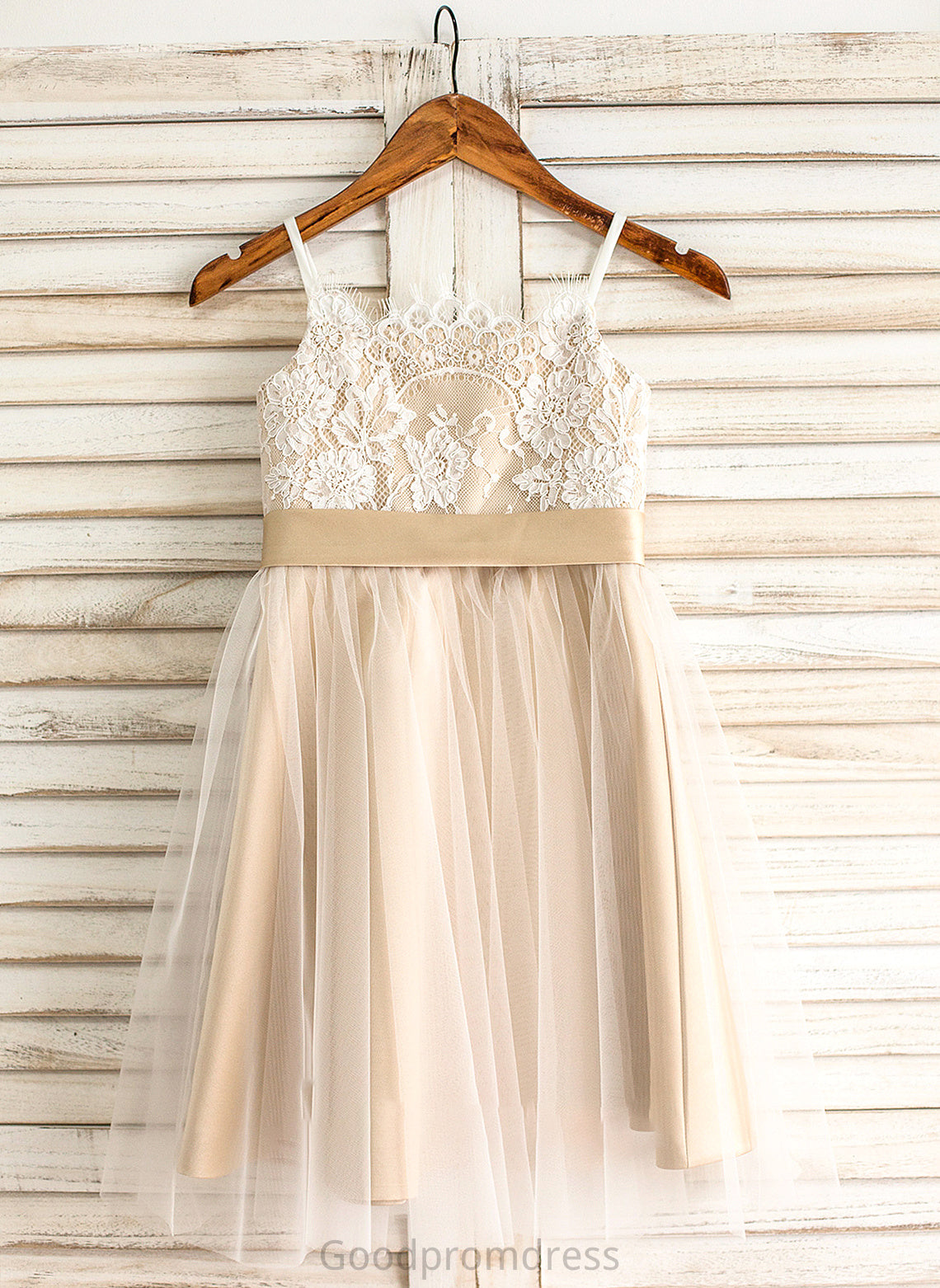 Tulle Neckline With Bow(s) Knee-Length A-Line Celeste Junior Bridesmaid Dresses Sash Square