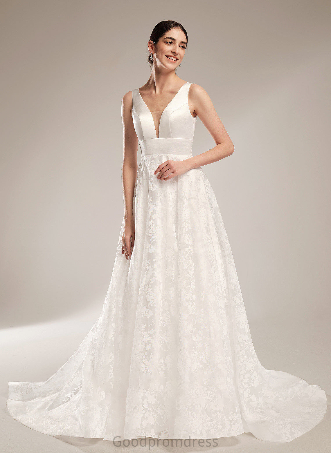 V-neck Wedding Dresses Ball-Gown/Princess Wedding Train Chapel Alissa Dress