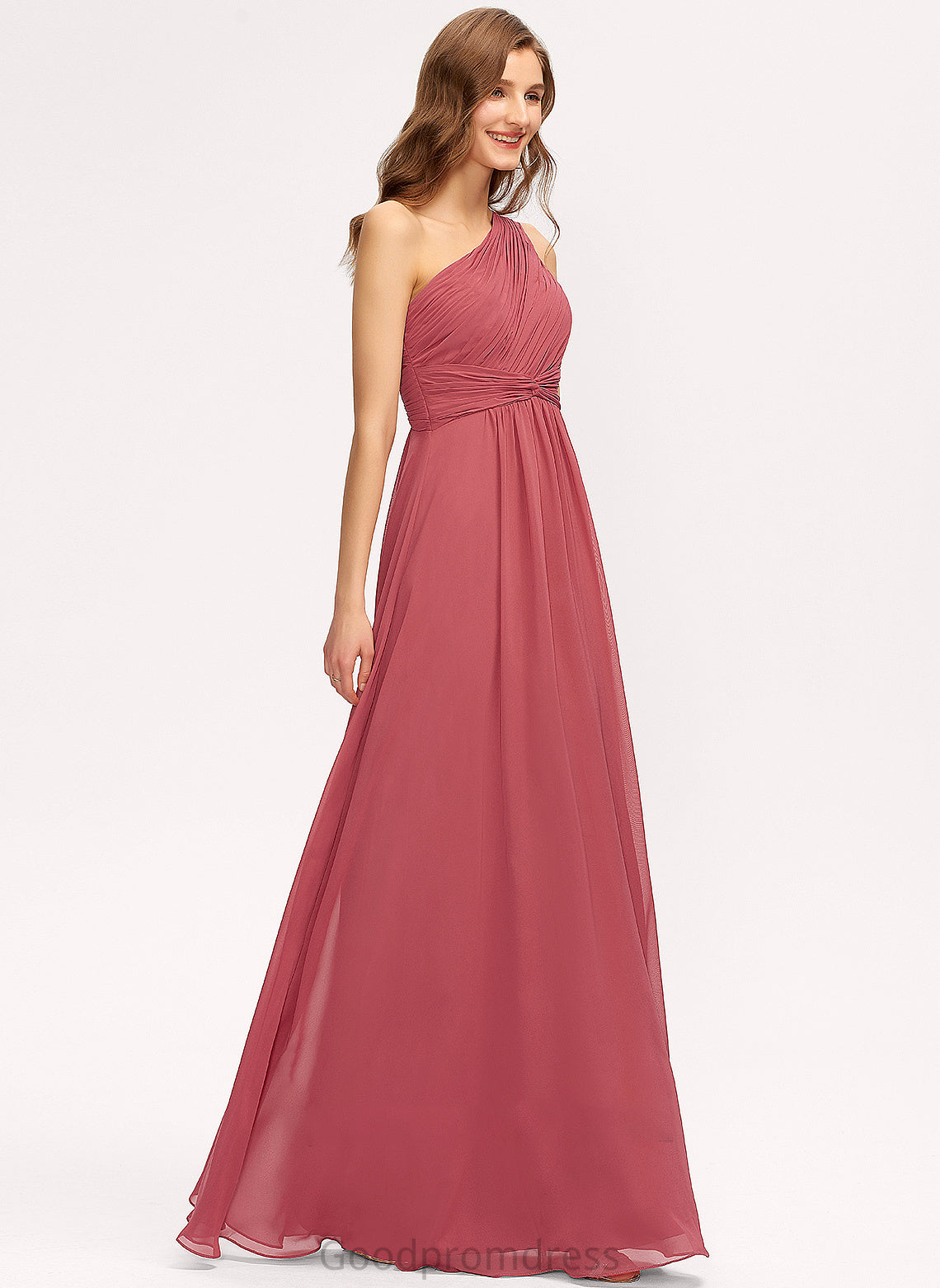 Neckline A-Line One-Shoulder Floor-Length Embellishment Length Ruffle Silhouette Fabric Saniyah Sweetheart A-Line/Princess Bridesmaid Dresses