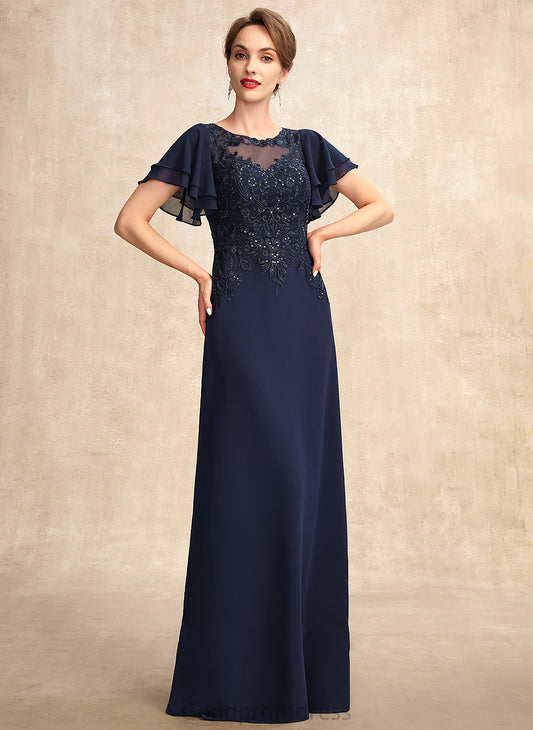 Kim Lace Bride the Mother of the Bride Dresses A-Line Mother Neck With of Chiffon Sequins Floor-Length Dress Scoop