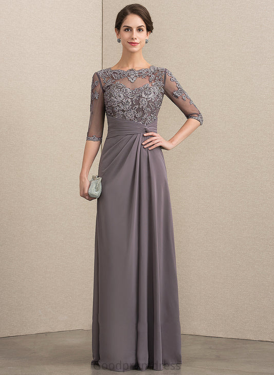 Floor-Length A-Line Bride Sequins Neck Mother Mother of the Bride Dresses Scoop With of Kay Beading Dress Lace Chiffon the