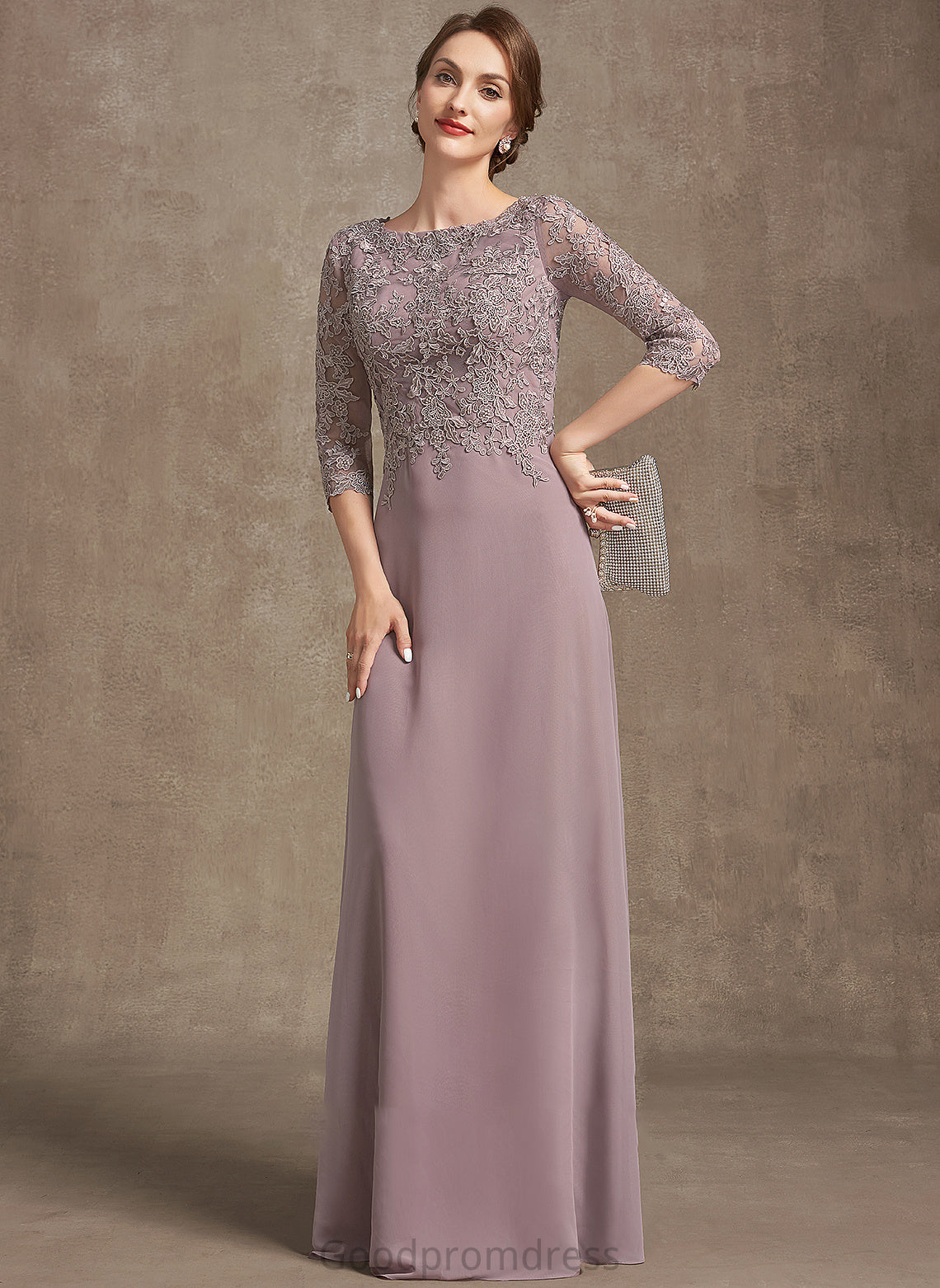 the A-Line Lace Rosemary of Dress Mother Mother of the Bride Dresses Scoop Chiffon Neck Bride Floor-Length