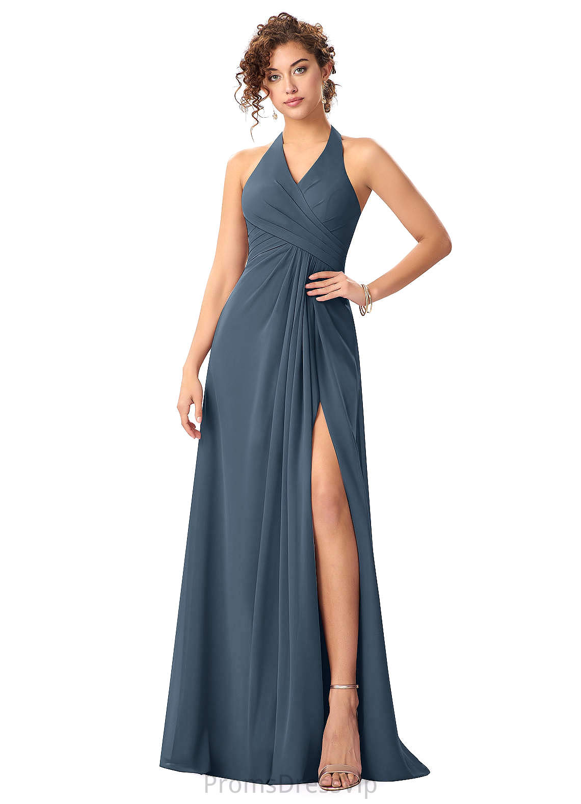 Haleigh Floor Length Natural Waist Sleeveless Straps A-Line/Princess Bridesmaid Dresses