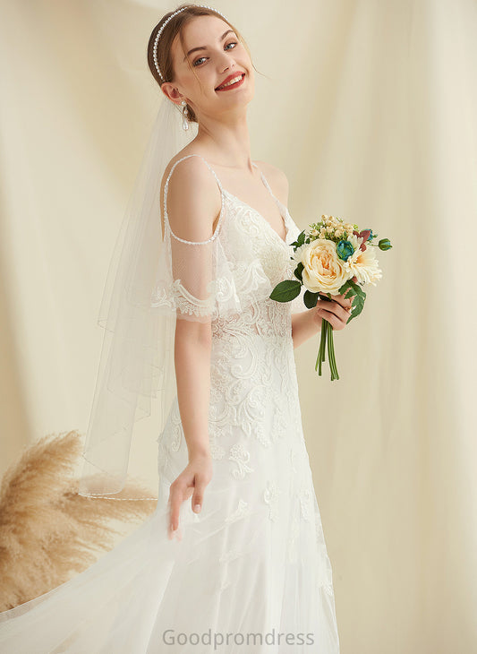 Georgia Sweep Dress Lace A-Line Beading With Wedding Train Tulle Wedding Dresses