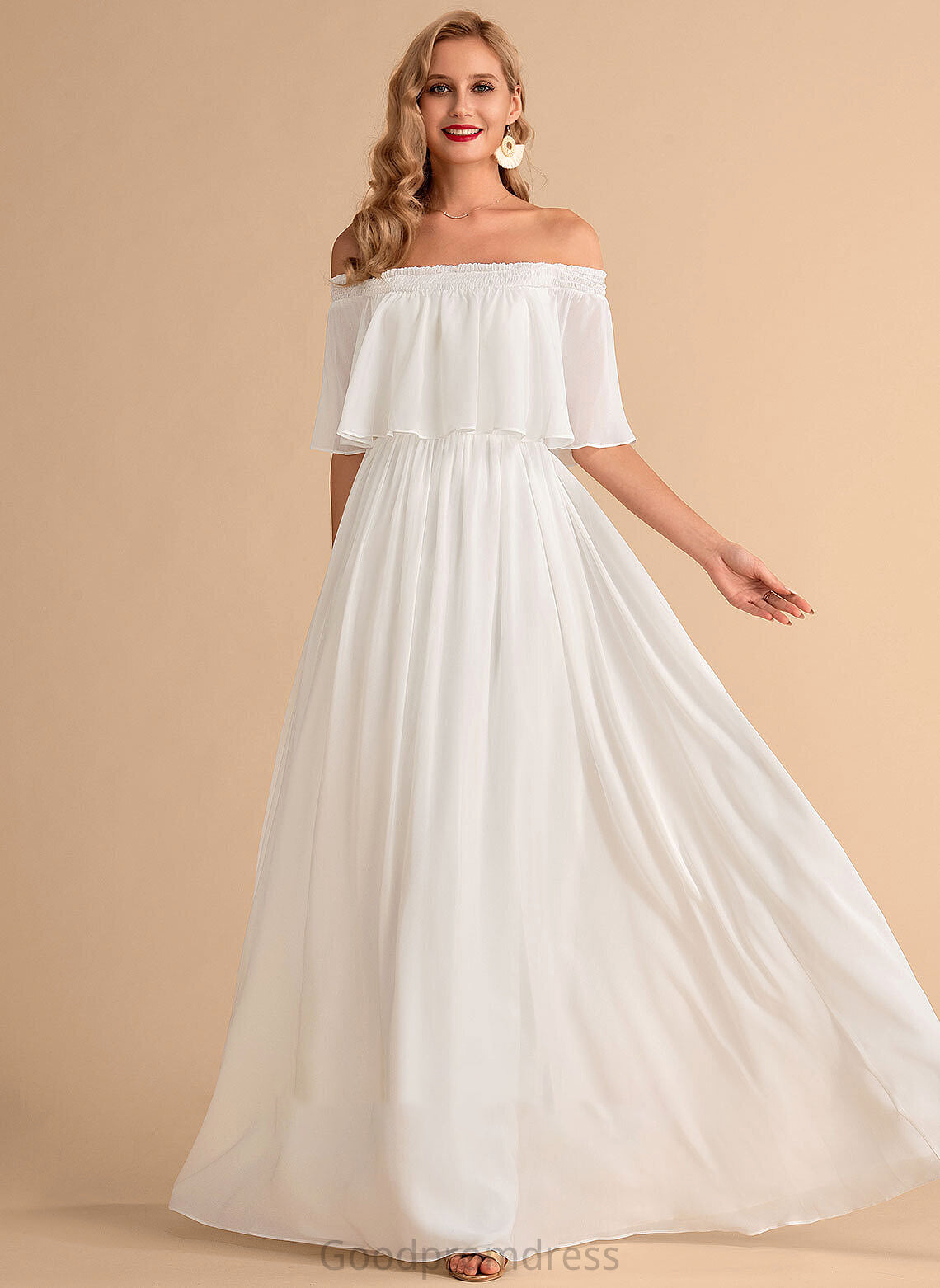 Dress Split Chiffon Front Wedding Dresses A-Line Wedding Haven Floor-Length With