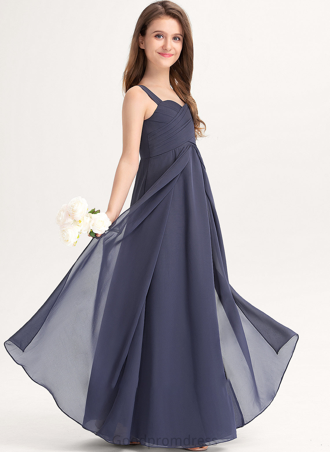 Briana Chiffon With Junior Bridesmaid Dresses A-Line Floor-Length Sweetheart Ruffle