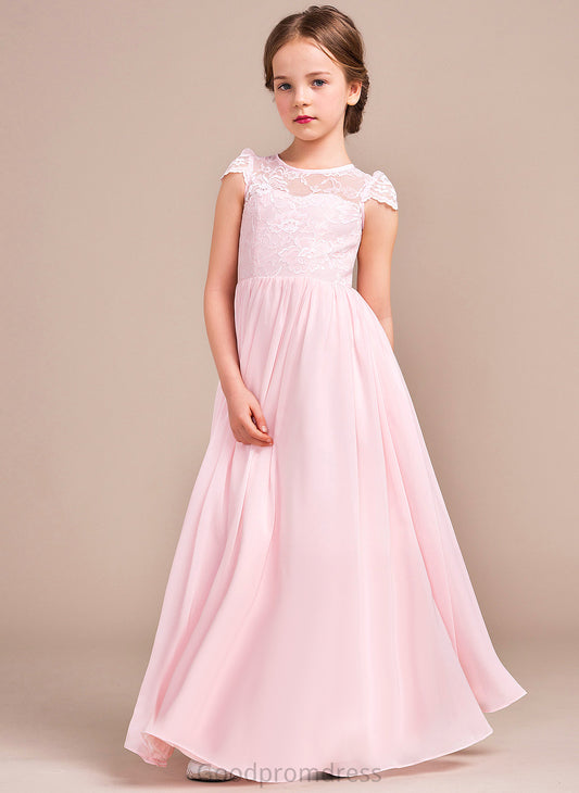 - A-Line/Princess Chiffon/Lace Scoop Flower Girl Dresses Dress Girl Floor-length Esperanza Flower Neck Sleeveless