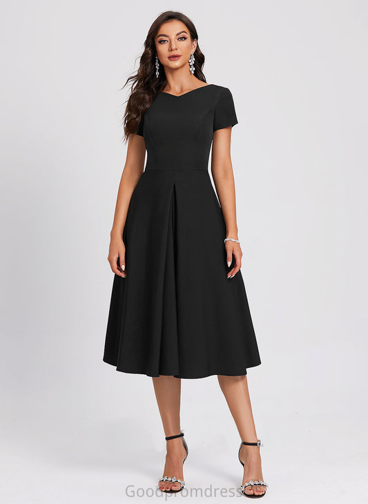 Crepe Cocktail Dresses Zara Dress Cocktail A-Line Stretch Knee-Length V-neck