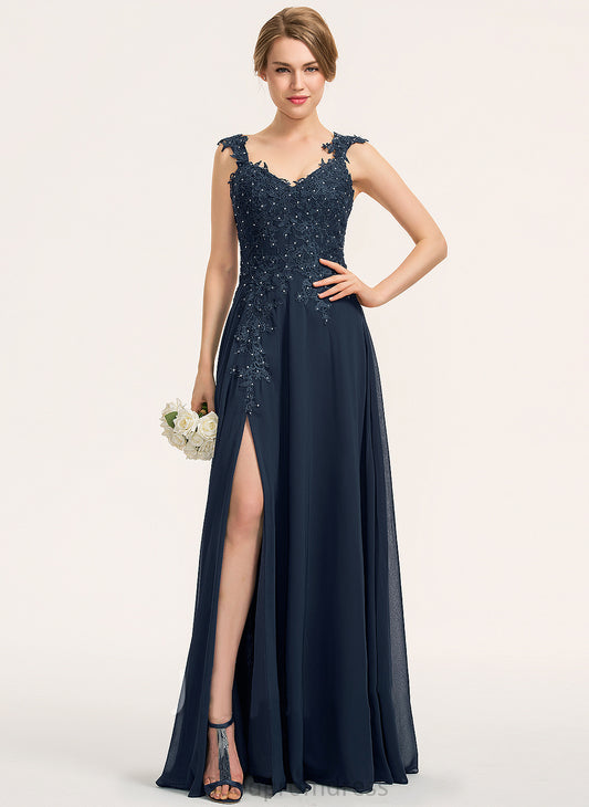 A-Line Floor-Length Neckline Fabric Embellishment Beading SplitFront Length Silhouette Sweetheart Karly Floor Length Bridesmaid Dresses