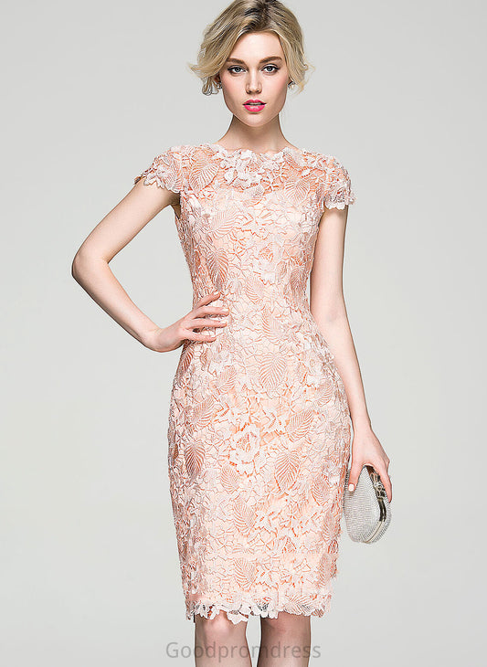 Neck Sheath/Column Lace Cocktail Dresses Scoop Claire Cocktail Dress Knee-Length