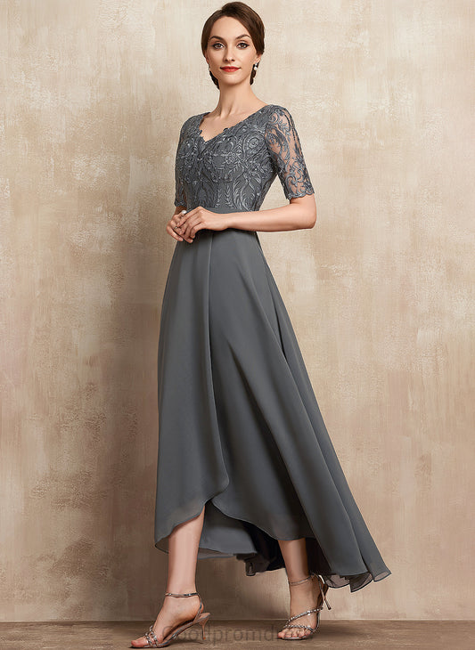 Chiffon Bride of Mother of the Bride Dresses Dress Lace the A-Line Asymmetrical Marilyn V-neck Mother