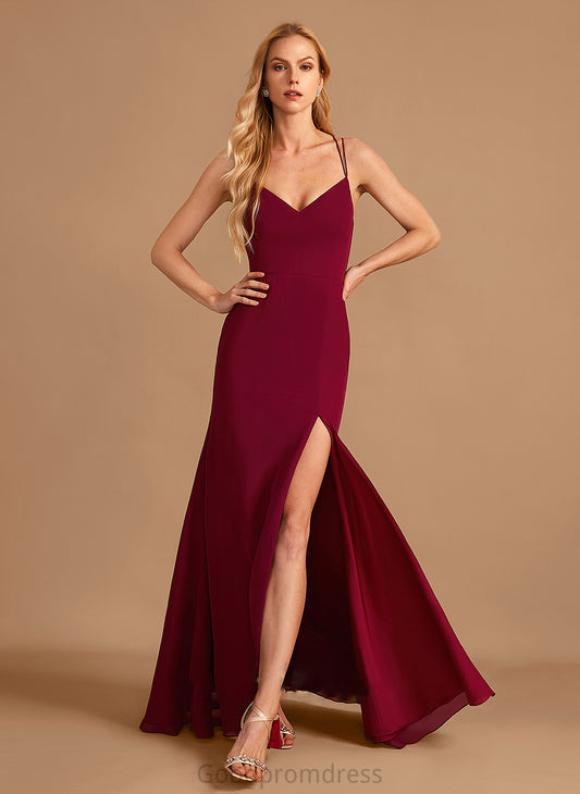 Silhouette Embellishment Trumpet/Mermaid Neckline V-neck Floor-Length SplitFront Fabric Length Emery Natural Waist Floor Length Bridesmaid Dresses