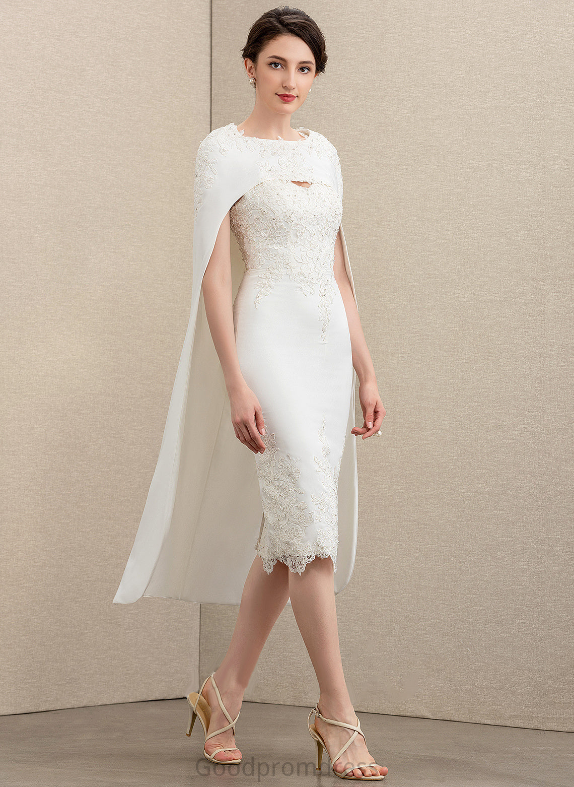 Logan Knee-Length the Bride Lace Sheath/Column Crepe With of Mother Sweetheart Dress Beading Mother of the Bride Dresses Stretch